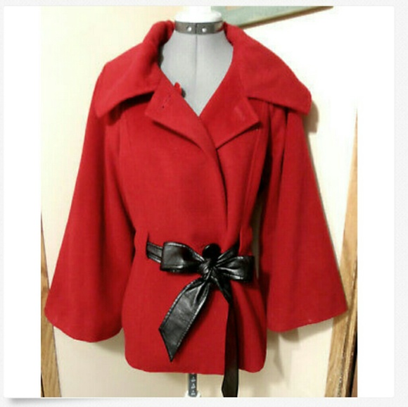 1 Madison Jackets & Blazers - 1 MADISON Wool Peacoat L Red winter parka jacket